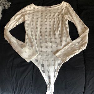 White mesh bodysuit